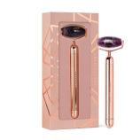  CRYSTALLOVE Roller pulsacyjny z ametystu – ROSE GOLD